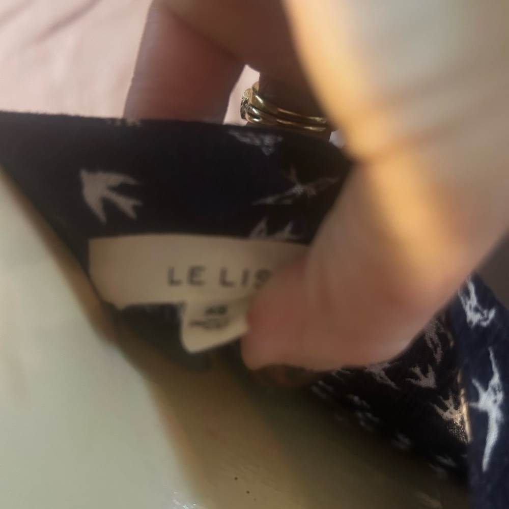 Le Lis Dark Blue Patterned Blouse - Picture 3 of 5